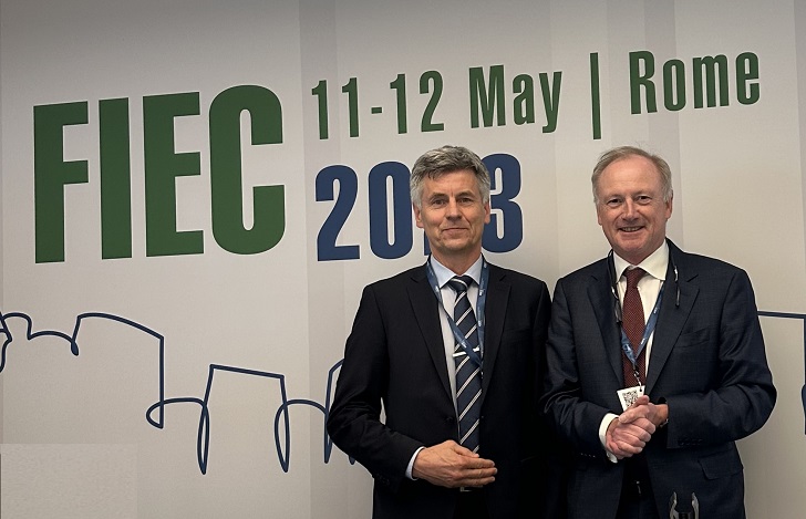 LSA prezidentas Dalius Gedvilas ir FIEC prezidentas Philip Crampton. 2023 m., FIEC metinė asamblėja Romoje